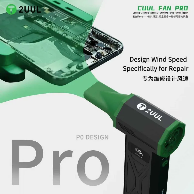 2uul DA970/DA97 Kühlerlüfter Turbo-Lüfter Schnellkühlung Trocknen für die Reparatur von Mobiltelefonen Kühlung Reinigung Staub Reparaturwerkzeuge
