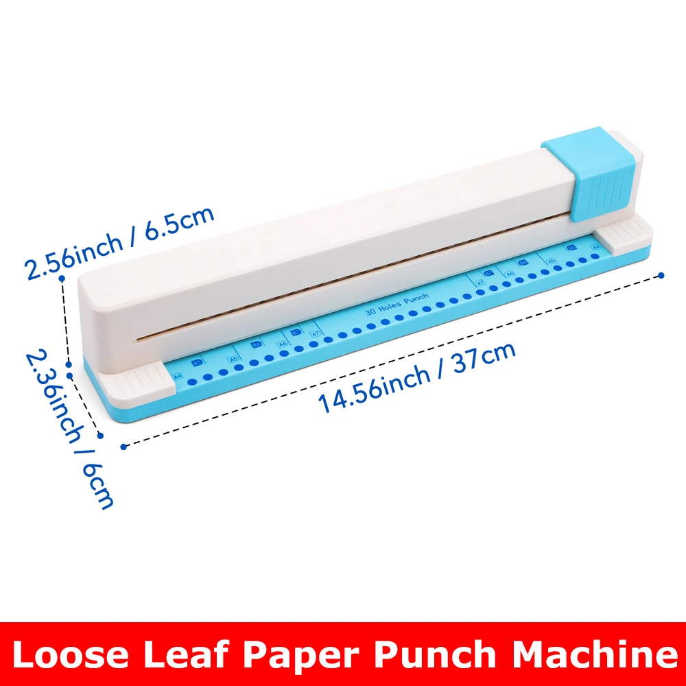 

30 Holes Loose Leaf Paper Punch Machine Portable Hand Pushed Punch for Diy Scrapbooking Paper Agendas Notebooks Making Tool