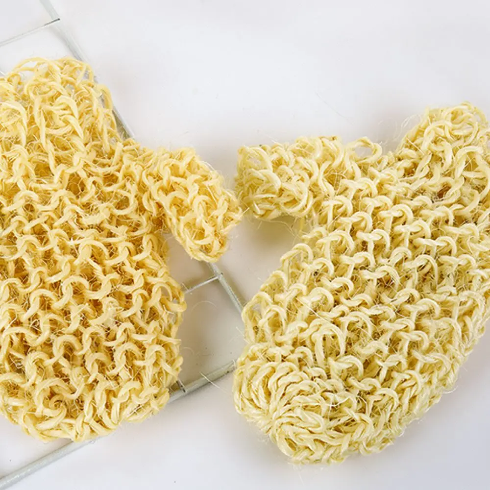 Sturdy Sisal Bath Mitt Exfoliating Shower Glove Scrubber Body Skin Deep Cleaning Mitts For Back Body Spa Massage Supplies
