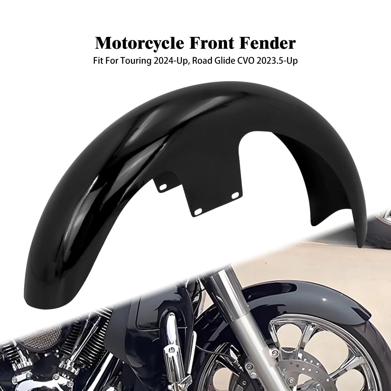 

Motorcycle 21" Fender Front Wheel Wrap For Harley Touring Electra Street Glide 24-Up Road Glide CVO 23.5-Up Steel Mudguard Cover