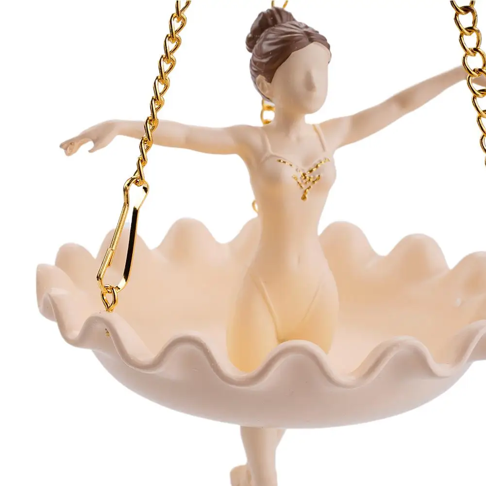 Resin Ballet Dancer Hanging Planter Elegant Ballerina Figure Hand Carved Fairy Flower Pot Whimsical UV Resistant