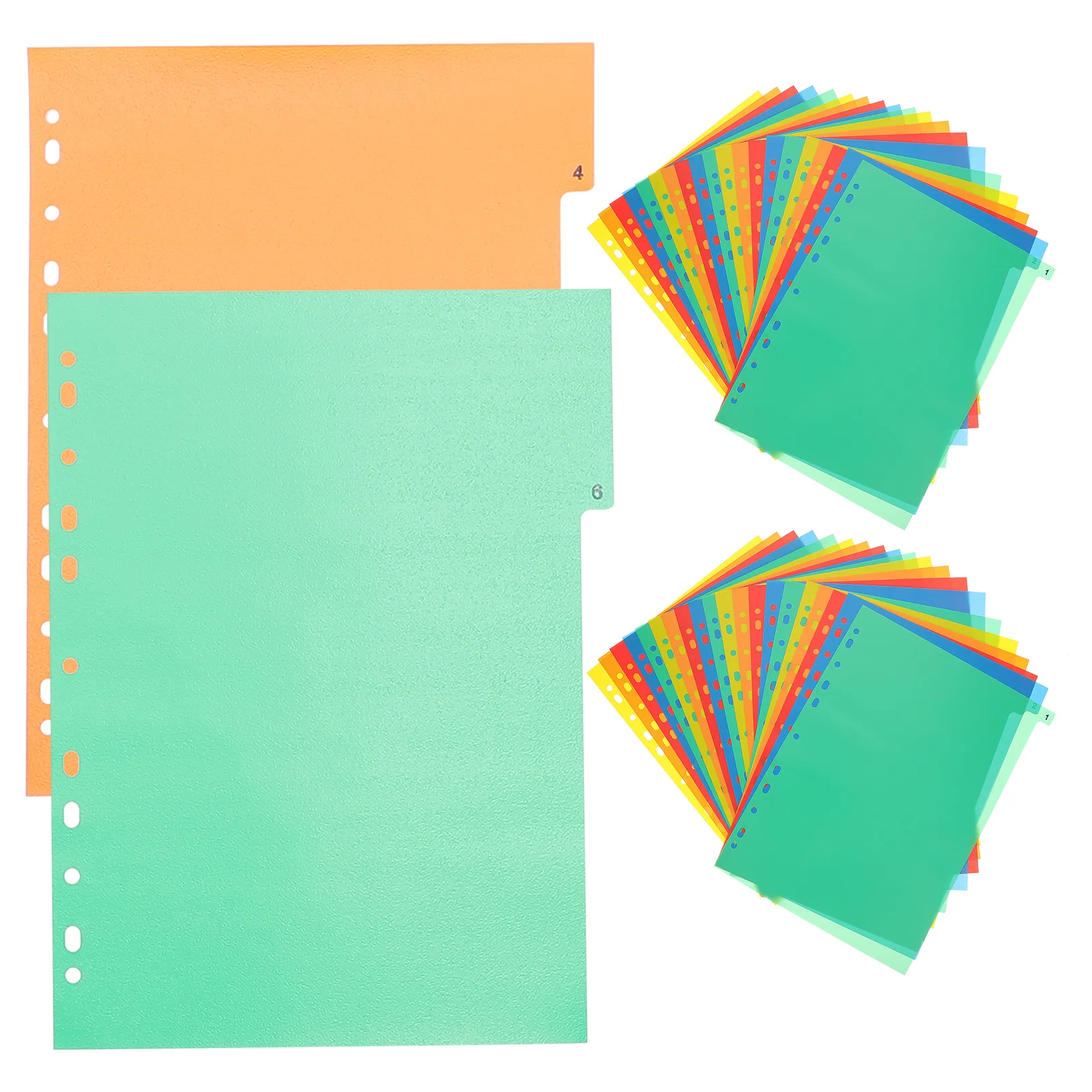 Organizador de 20 hojas, tarjetas de índice, divisor, papel de repuesto escolar, carpeta colorida Pp, hojas sueltas de colores