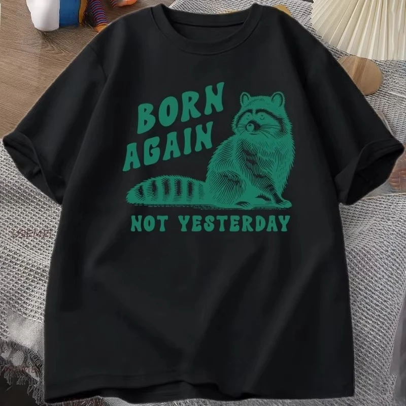 Funny Christian T-Shirt Faith Streetwear Men Women Cotton Tee Religious Raccoon Tshirt Casual Short Sleeve Man Clothes Tops