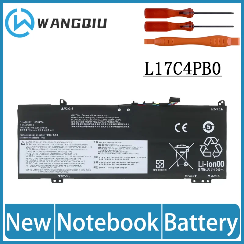 WangQiu L17M4PB0 batería del ordenador portátil para Lenovo ideapad Yoga 530-14IKB/ARR 5B10W67403 5B10Q16066 5B10Q16067 81EU 81EV 81H1 81EK 81H9