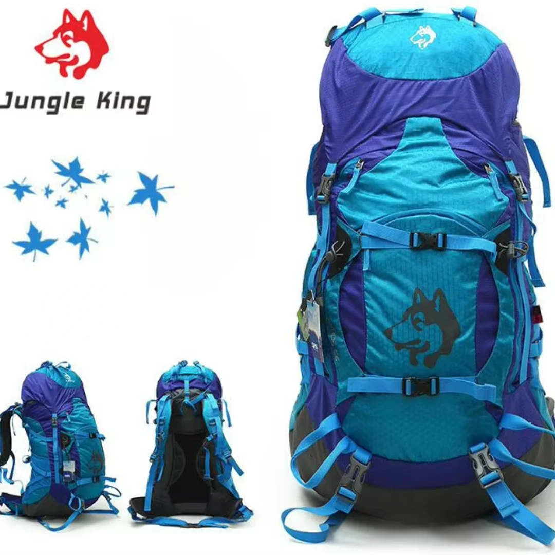 حقيبة ظهر رياضية مقاومة للماء لملك الغابة للرجال والنساء ، سعة كبيرة ، المشي لمسافات طويلة ، التخييم في الهواء الطلق ، 55 لتر