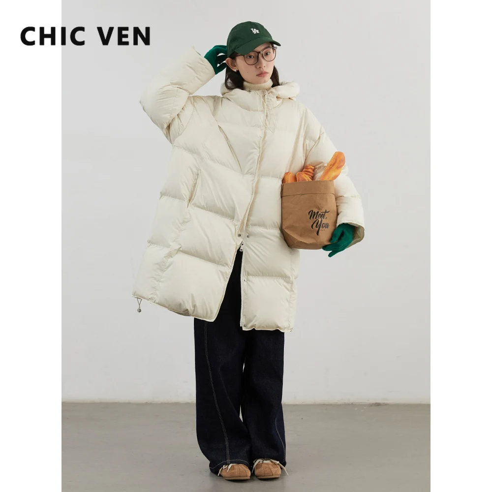 شيك فين النساء أسفل معاطف الكورية الصلبة مقنعين لينة 90 الأبيض بطة أسفل سترة موضة الملابس النسائية الدافئة خريف شتاء جديد 2025