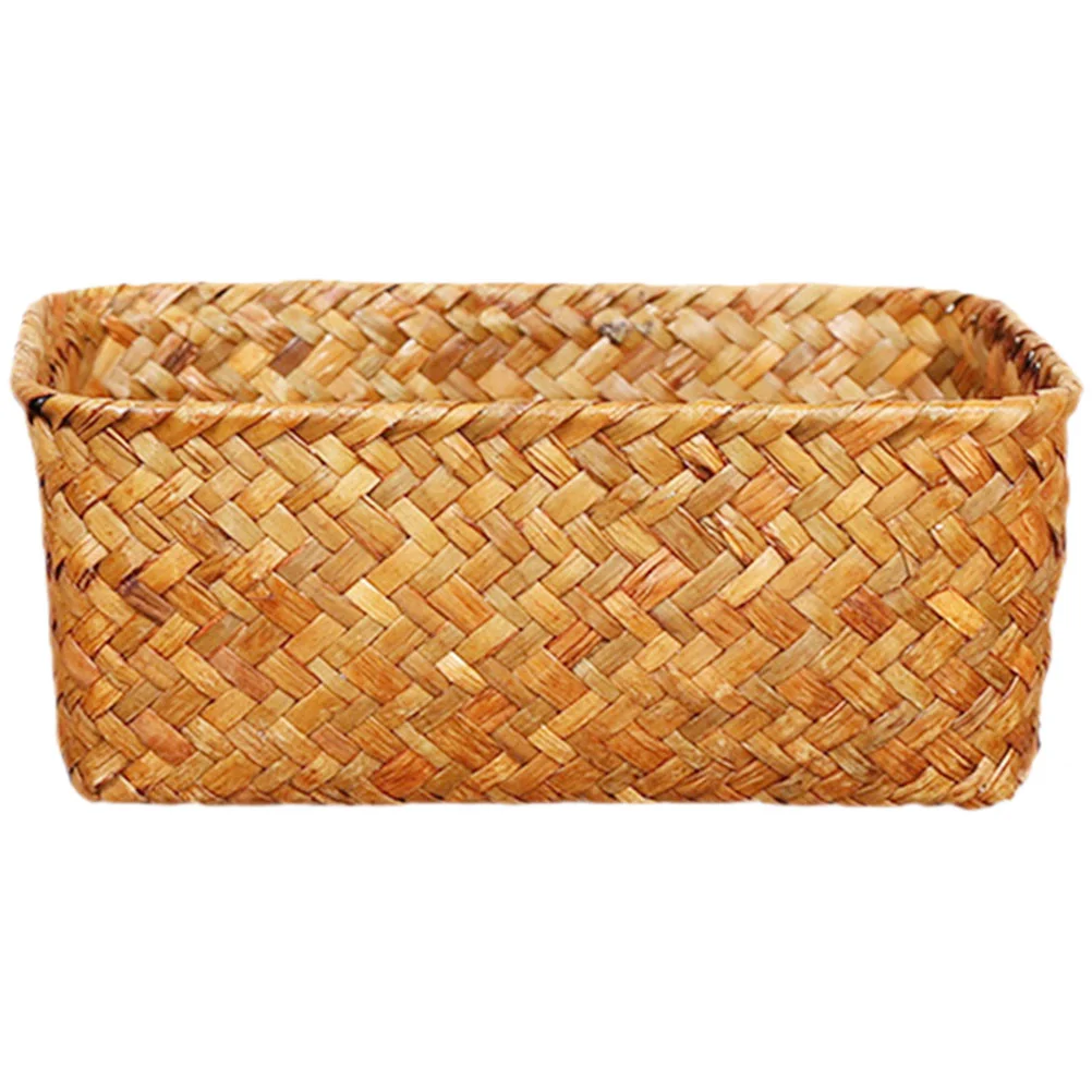 Basket Storage Baskets Wicker Storage Basket Rattan Rectangular Woven Storage Box Small Home Desktop Storage Organizer Container