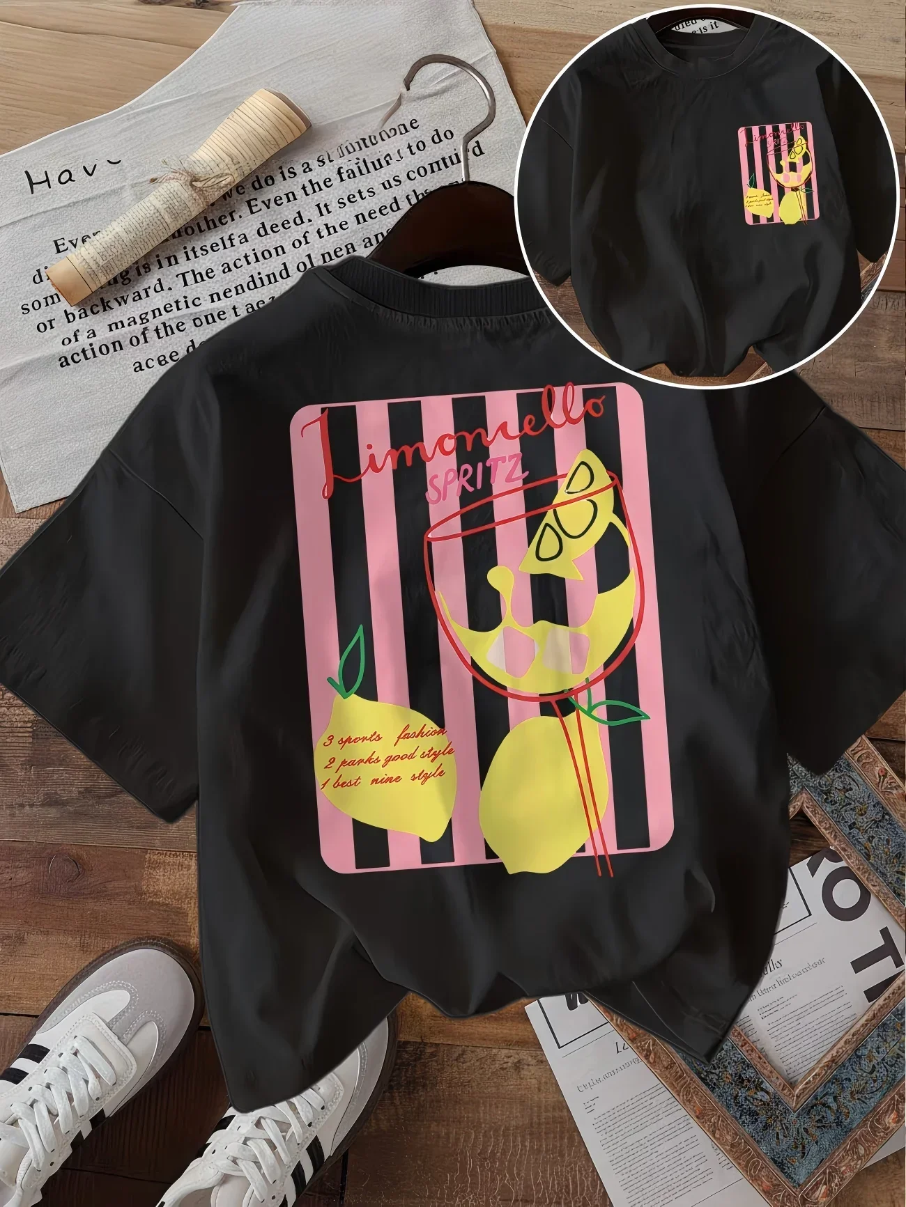 Limoncello Spritz Graphic T-Shirt Women Italian Summer Cocktail Tee Amalfi Coast Vintage Aesthetic Casual Top Women's Clothing