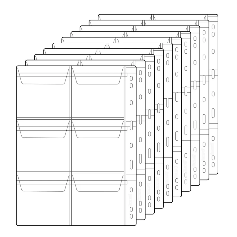 6/9 Hole Coin Collection Book Inner Page Pvc Loose-leaf Core Replacement Coin Badges Stamp Storage