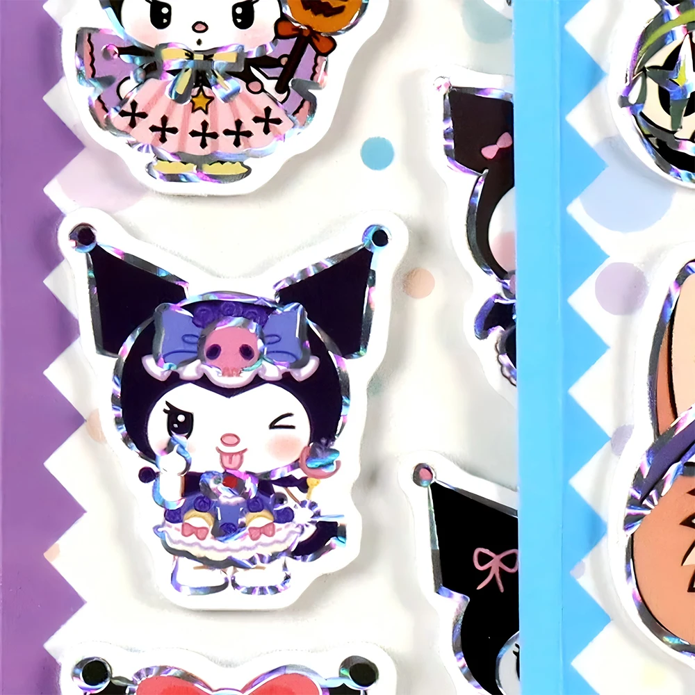 Bonito sanrio anime melodia kuromi dos desenhos animados bolha adesivos decalques diy skate capacete scrapbook adesivo estético fontes de festa