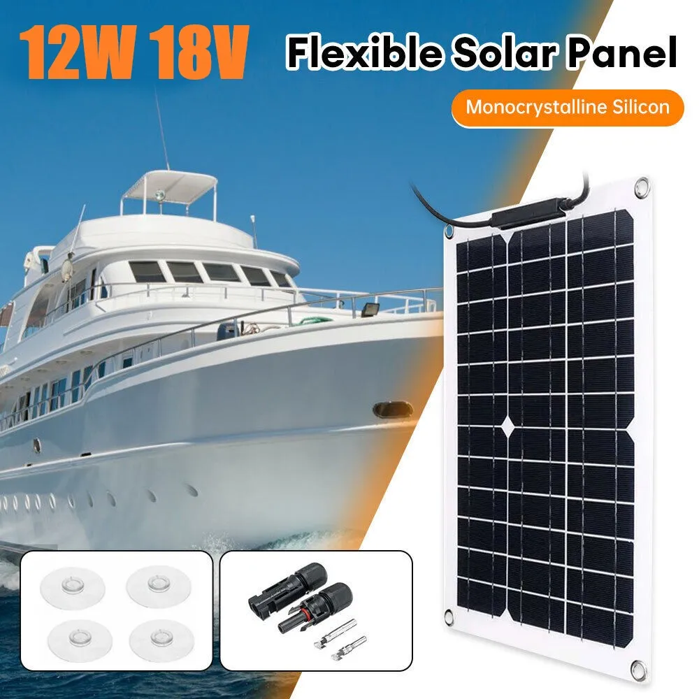 PowMr Portable 12W 18V Portable Solar Panel 12V Solar System High Efficient Phone Charge Battery Power Bank Camping Hiking Light