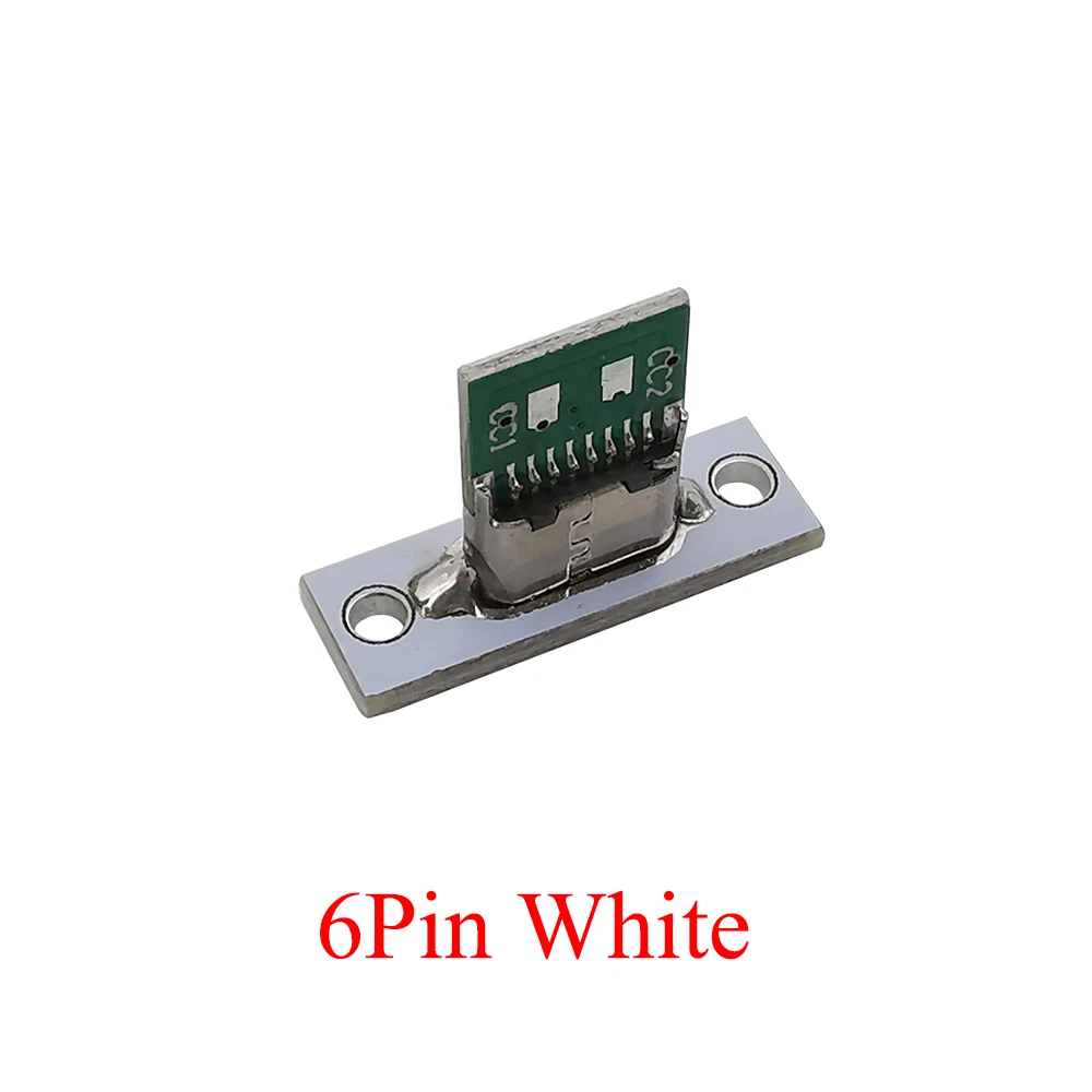 1/6/10Pcs USB Typ C Buchse mit Befestigungs Platte 2P 4P 6 Pin DIY Reparatur Typ-C USB Jack Buchse Lade Port