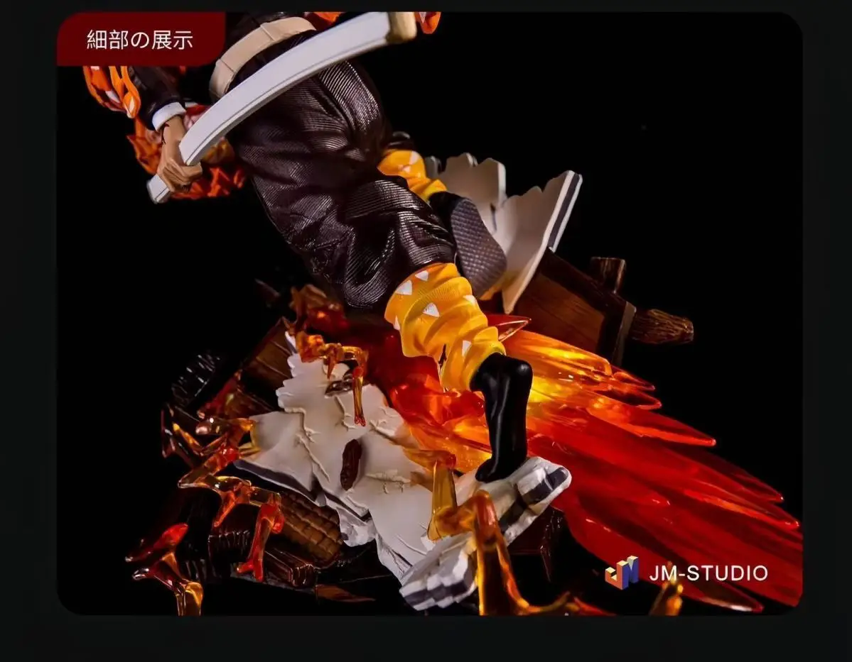 New Demon Slayer Agatsuma Zenitsu Anime Figure 28cm Thunderclap Figurine PVC Statue Desktop Ornament Collection Model Toys Gifts