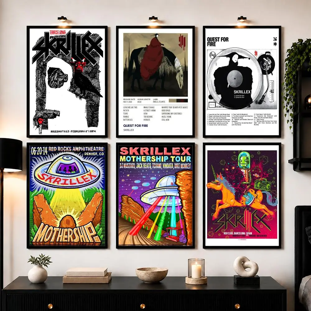 Electronic Music Producer S-Skrillex Poster Wall Art Print Sticker for Bedroom Living Room Dorm Office Modern Home Decor
