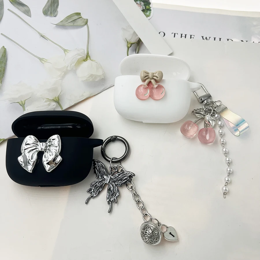 Housse de luxe pour Haylou X1 Neo / X1 2023/W1 ANC GT7 T19, �tui avec �tui pour �couteurs en Silicone porte-cl�s