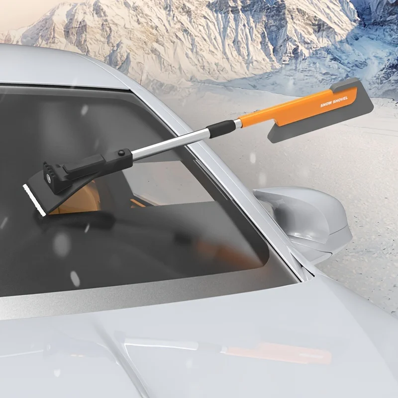 ฤดูหนาวขยายแปรงหิมะขนาดใหญ่เครื่องขูดน้ําแข็ง 2-in-1 เครื่องมือทําความสะอาดในครัวเรือนรถอุปกรณ์กําจัดฟองน้ําทําความสะอาดหัว