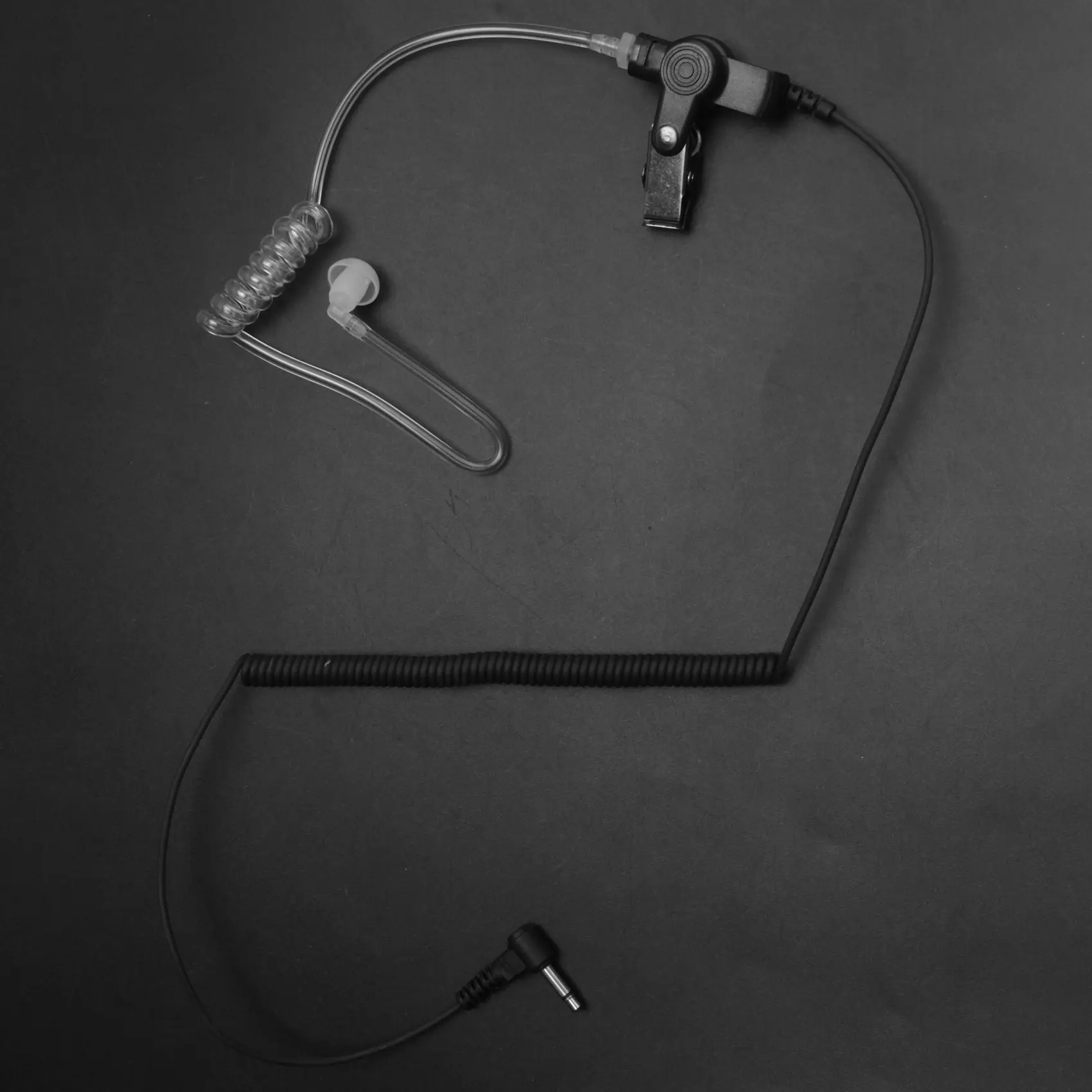 3.5mm Police Listen Only Acoustic Tube Earpiece with One Pair Medium Earmolds for Speaker Mics