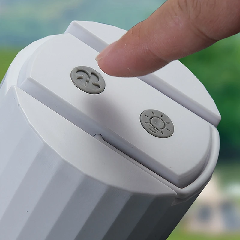 TKOH-Camping Fan Light Rechargeable Fan USB Powered Fan With Light &Hook Tent Fan For Camping Fan Multifunctional Table Fan