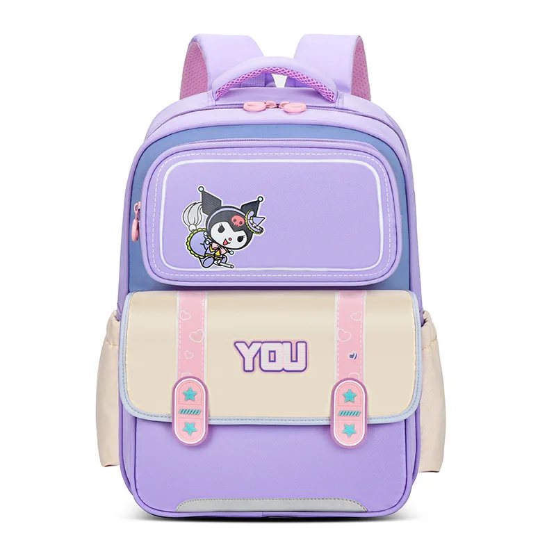 sanrio-kuromi-backpack-anime-cartoon-cute-large-capacity-commuter-schoolbag-for-children-students-school-use