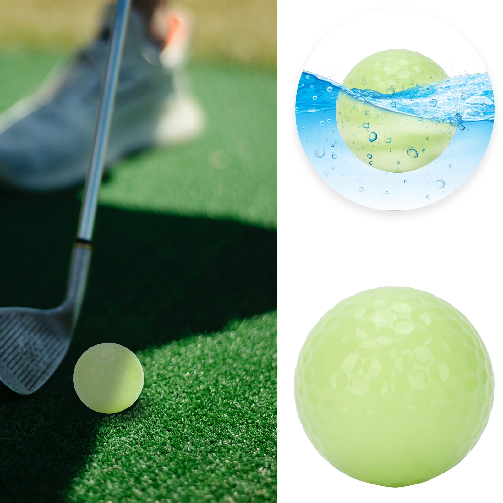 12Pcs Glow Golf Balls Luminous Night Golf Floating Balls Glow In The Dark For Night Sports