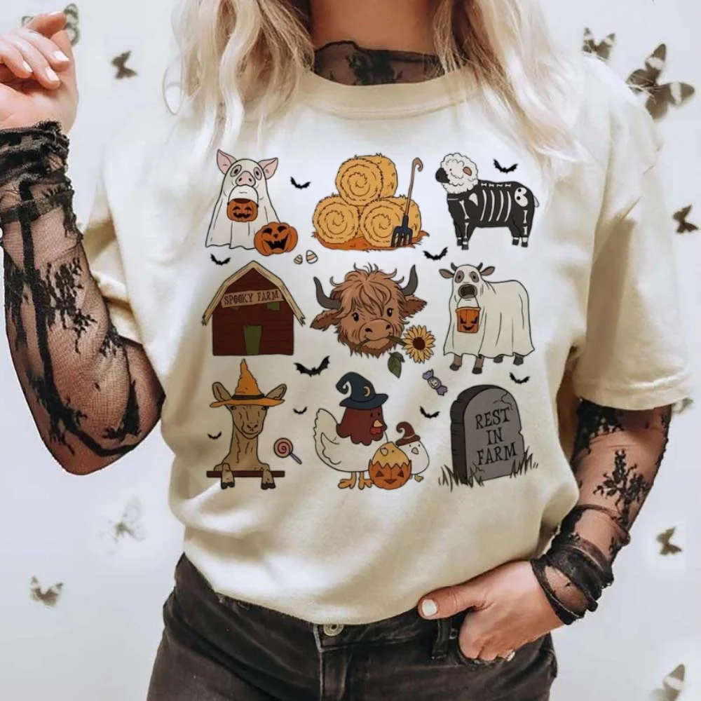 Camiseta de manga corta con estampado de dibujos animados para mujer, ropa de estilo de los 90, versátil, informal, a la moda