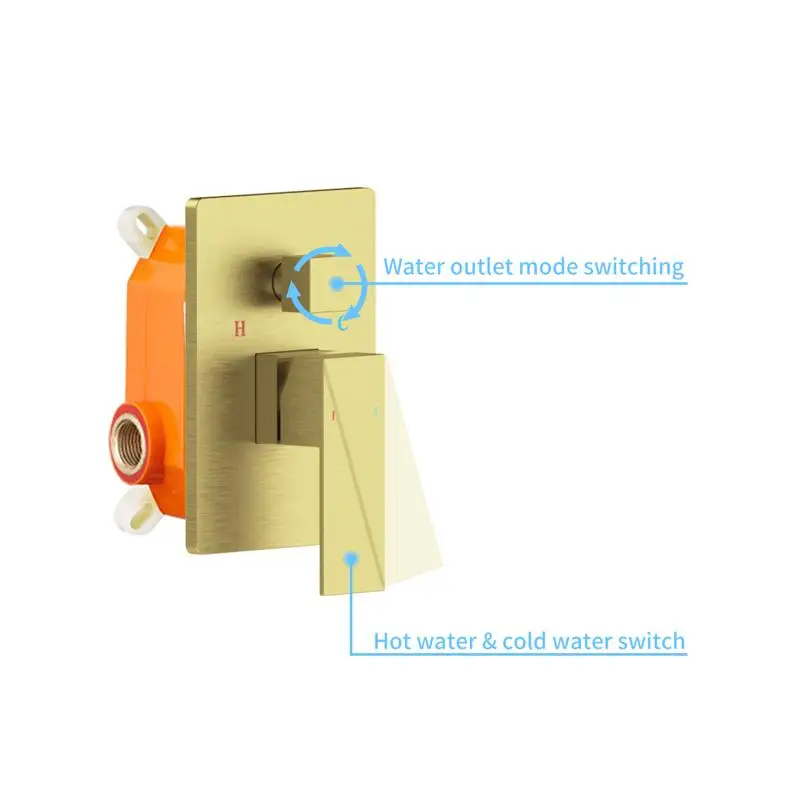 مجموعة كومبو لنظام دش الأمطار مع رأس دش مقاس 12 بوصة وصنبور محمول، لمسة نهائية ذهبية مصقولة، صمام نحاسي خشن #5