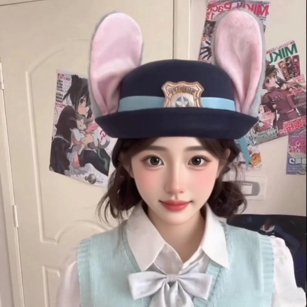 

Crazy Rabbit Flip Hat Cute Sweet Girl Heart Beret Cartoon Rabbit Ear Hat