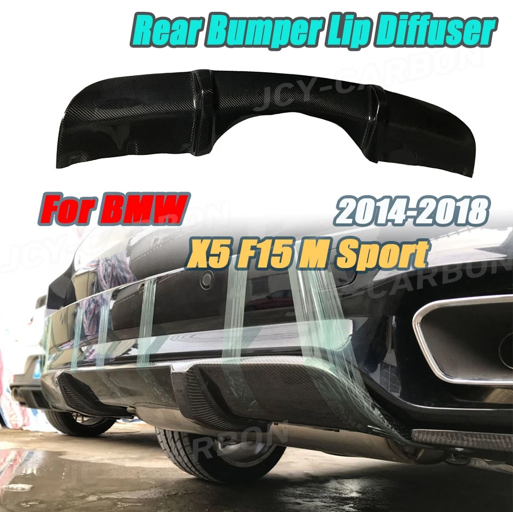 

JCYECF Carbon Fiber Rear Bumper Lip Diffuser Splitters For BMW X5 F15 M Sport 2014 2015 2016 2017 2018