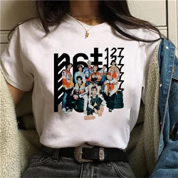 New KPOP Graphic Print T-shirt Women Fashion Round Neck Loose Tee Shirt Streetwear Casual Harajuku T-shirt