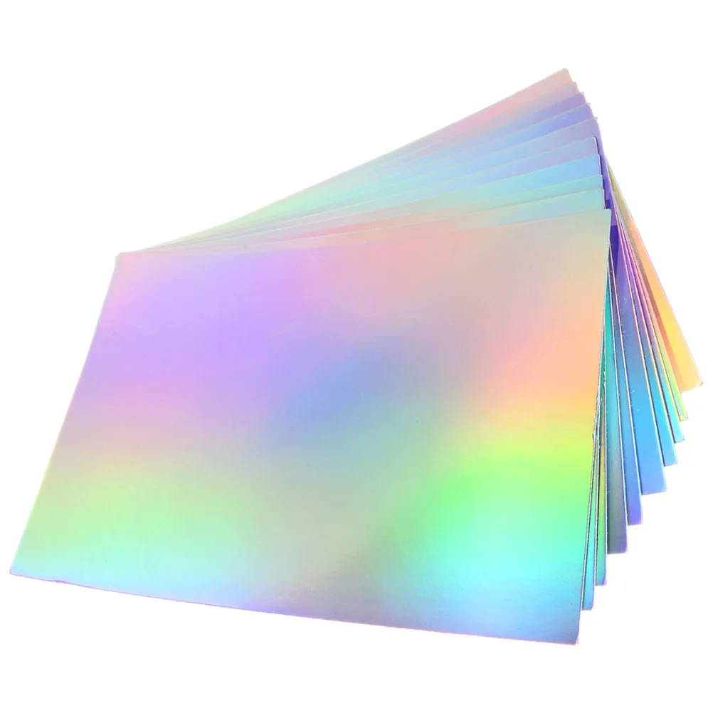 

10 Sheets Multi-use Cardstock Holographic Diy Craft Material Decals Handicraft Cards Paper Cup Decals Holographic Card Paper