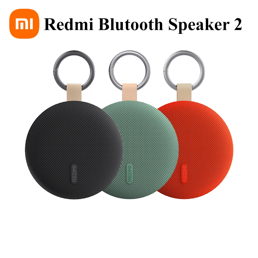 Xiaomi Redmi سمّاعات بلوتوث 2 محمول IP67 مقاوم للماء TWS مكبر صوت خارجي 1.5 بوصة مع مشبك معدني قابل للإزالة فتحة microSD