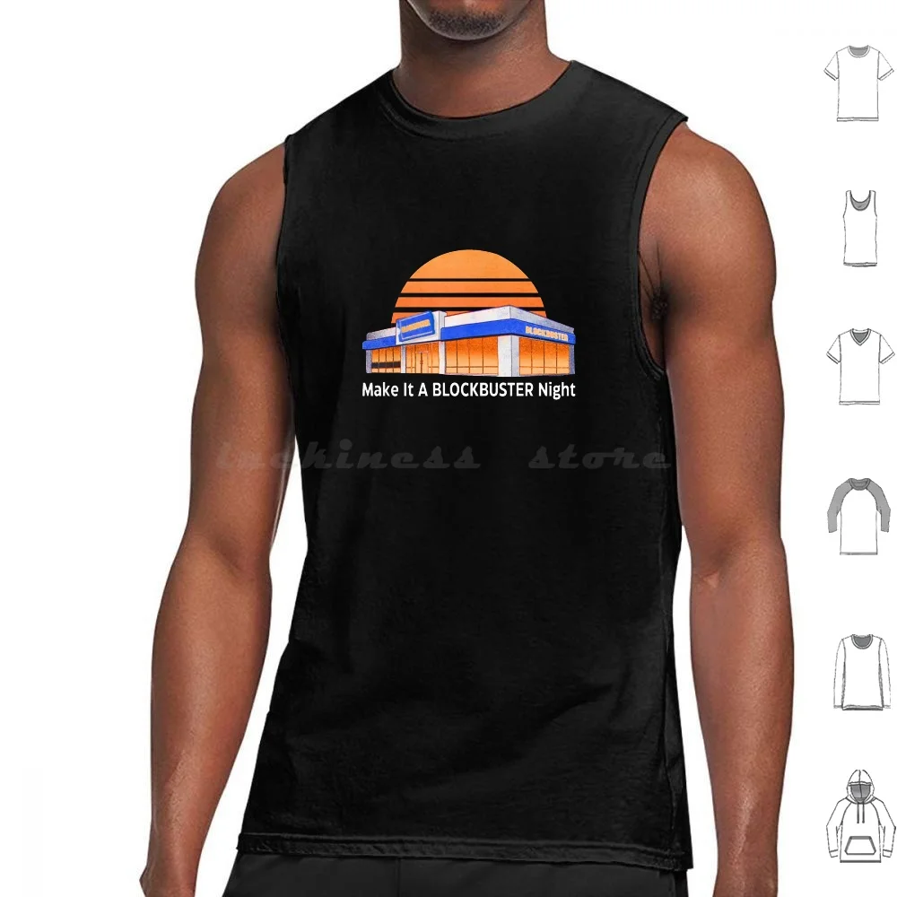 Blockbuster Shirt Tank Tops Print Cotton Blockbuster Movie Movies 90s Film Vintage 80s Cinema Retro Classic Video
