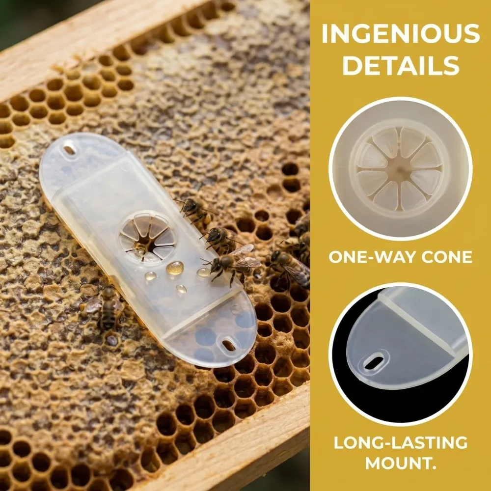 4Pcs Clever Design Plastic Bee Escape Equipment Eco-Friendly Bee Escape Doors Beehive Door Beekeepers Use