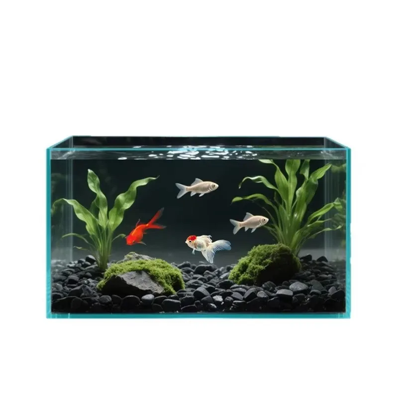

Luxury White Square Aquarium Fresh Water Fish Tank with Living Room Accessories for Home Decoration