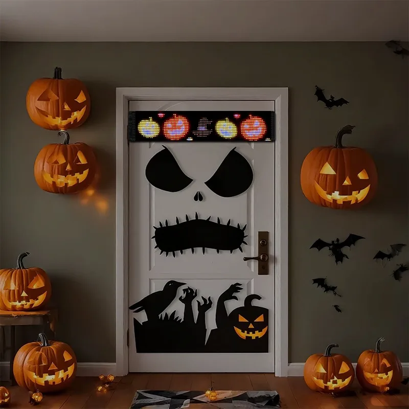 Programmable LED Sign, Led Car Sign with Bluetooth APP Control, DIY Design Animations, halloween decorations indoor