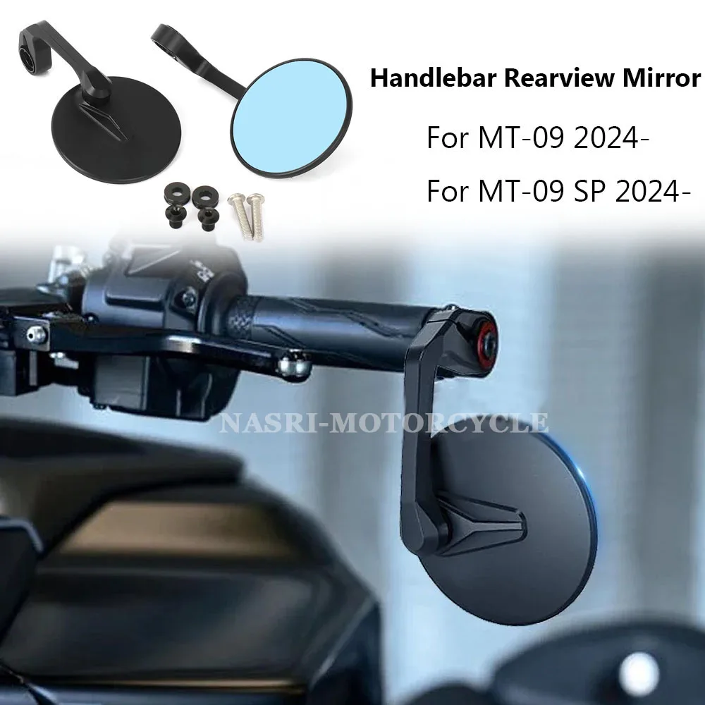 

2024 2025 зеркало на руле, боковое регулируемое аксессуары для мотоциклов, черные с синими линзами для YAMAHA MT 09 MT09 SP MT-09