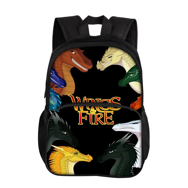 Wings of Fire Round Front Bag Backpack Large Capacity Cartoon Printed Primary School Boys and Girls Versatile Trendy Style