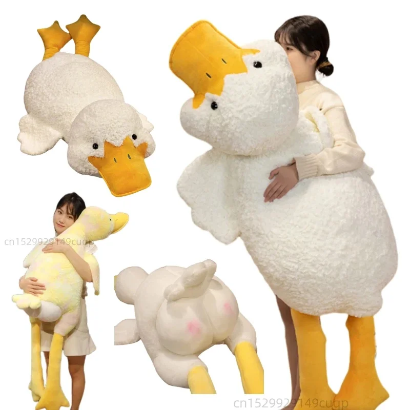 Big Goose Plush Toy Fluffy Duck Stuffed Doll Cute Animal Swan Plush Toys Sofa Pillow Home Decor Christmas Gift for Boys Girls