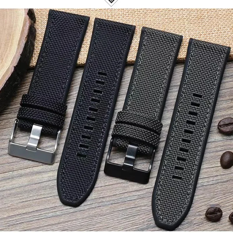 Nylon Watchband  for Diesel dz4500 4506 4318 4512 7395 silicone base watch strap 24mm 26mm 28mm men's wristband bracelet canvas