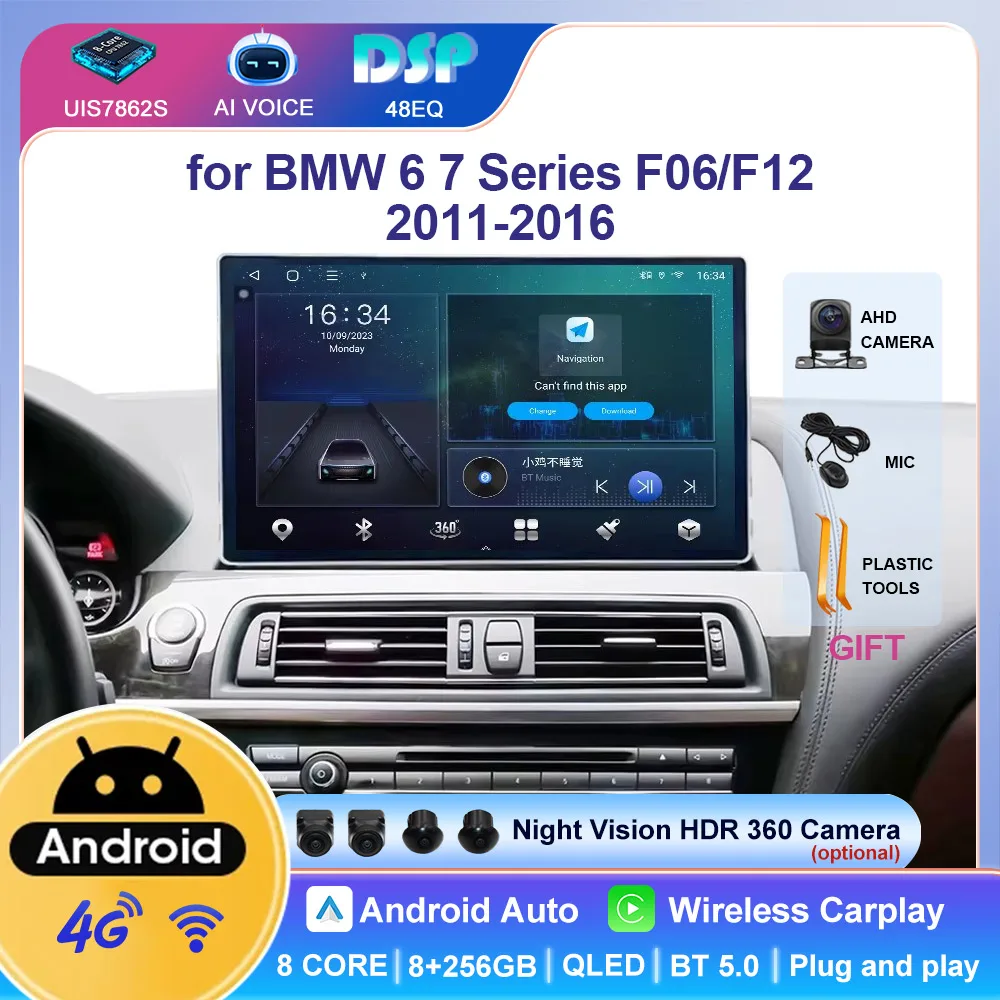 8 Core 4G DSP Car Player Android Auto Carplay Radio Gps Navigation Video Mp5 Multimedia for BMW 6 7 Series F06 F12 2011~2016