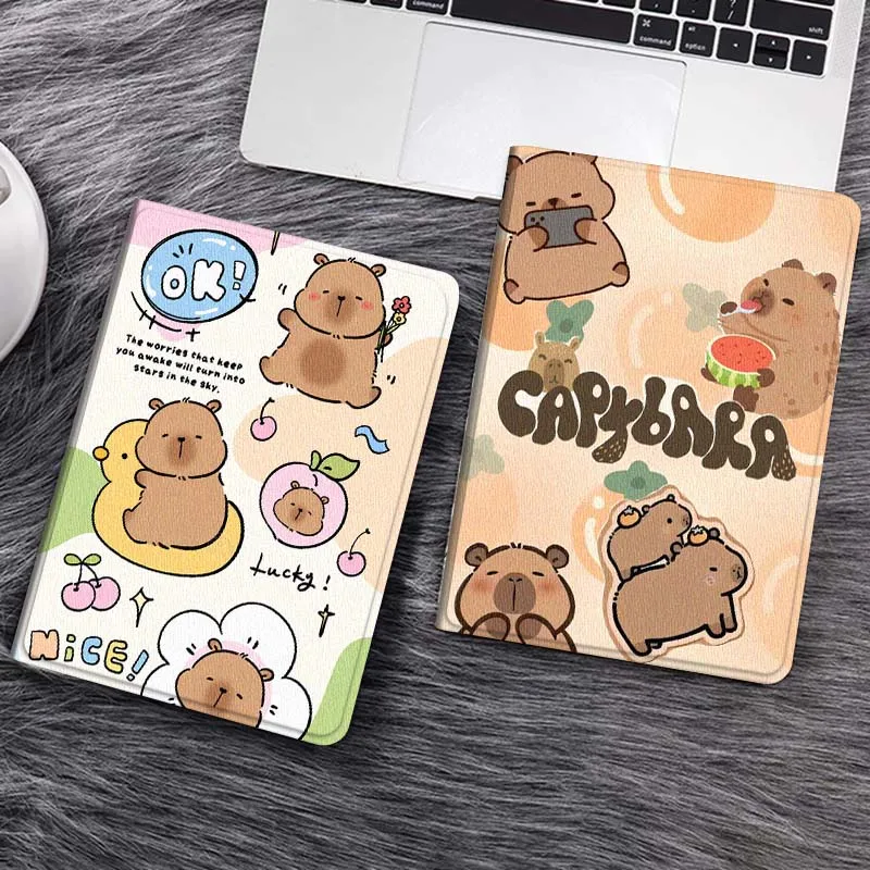 Capybara Cartoon Cute Gift For Huawei MediaPad T5 T10s M6 M5Lite SE Honor Tab 5 6 7 V7 V8 X8a X9a Pro Soft Tablet Case