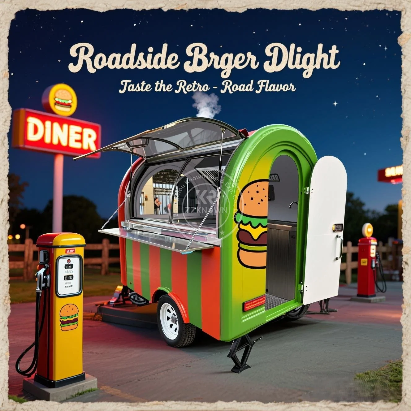 

2025 USA Custom Food Truck Commercial Catering Mobile Bar BBQ Food Cart for Park Coffee Shop Startups