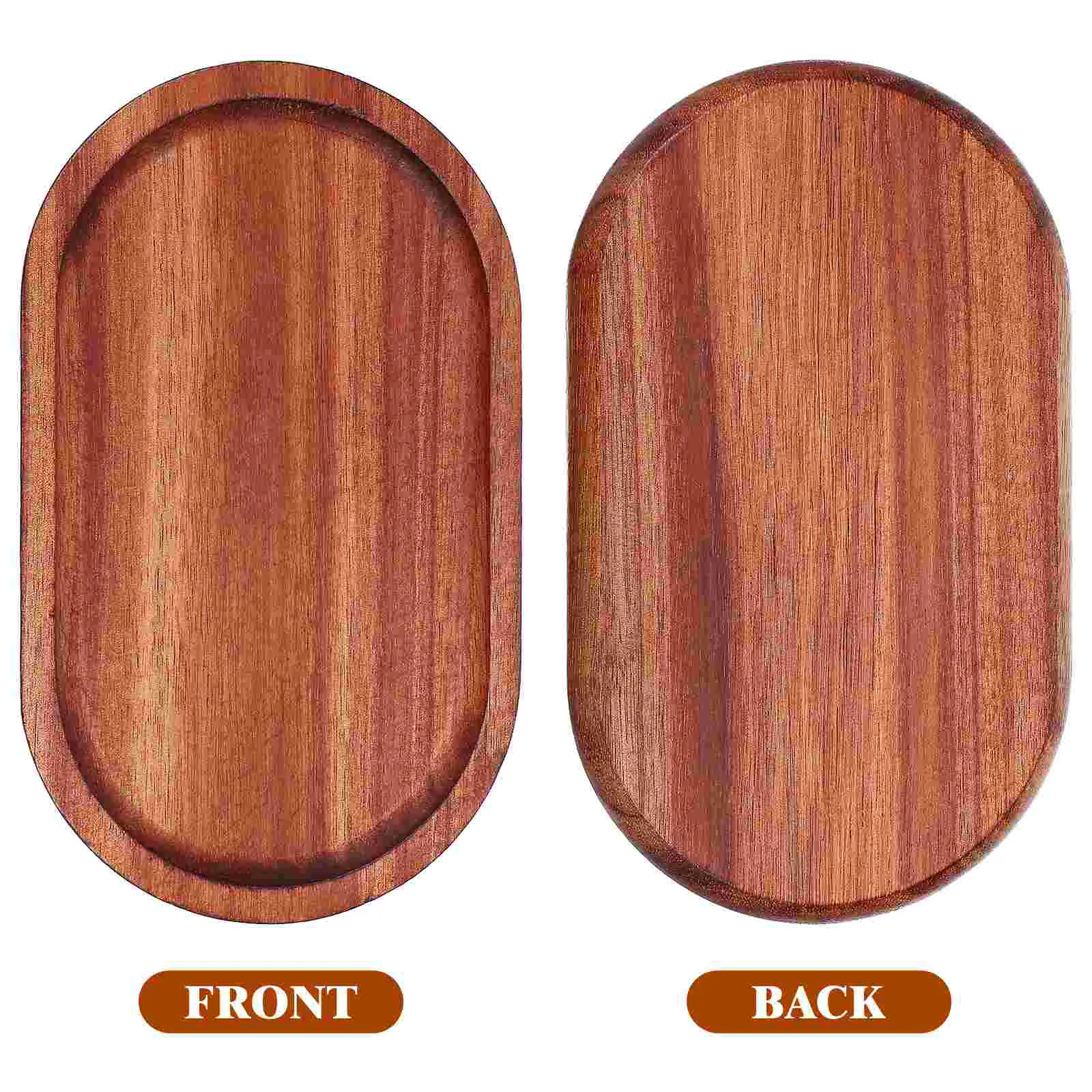 2 Pcs Oval Decorate Acacia Wood Breakfast Milk Tray Home Jewelry Serving Dishes Charcuterie Boards Wooden