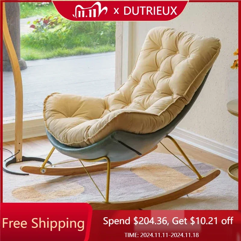 

Designer Adults Modern Chair Back Support Ergonomic Living Room Rocking Chair Reading Comfy Chaise Lounges Design Furniture