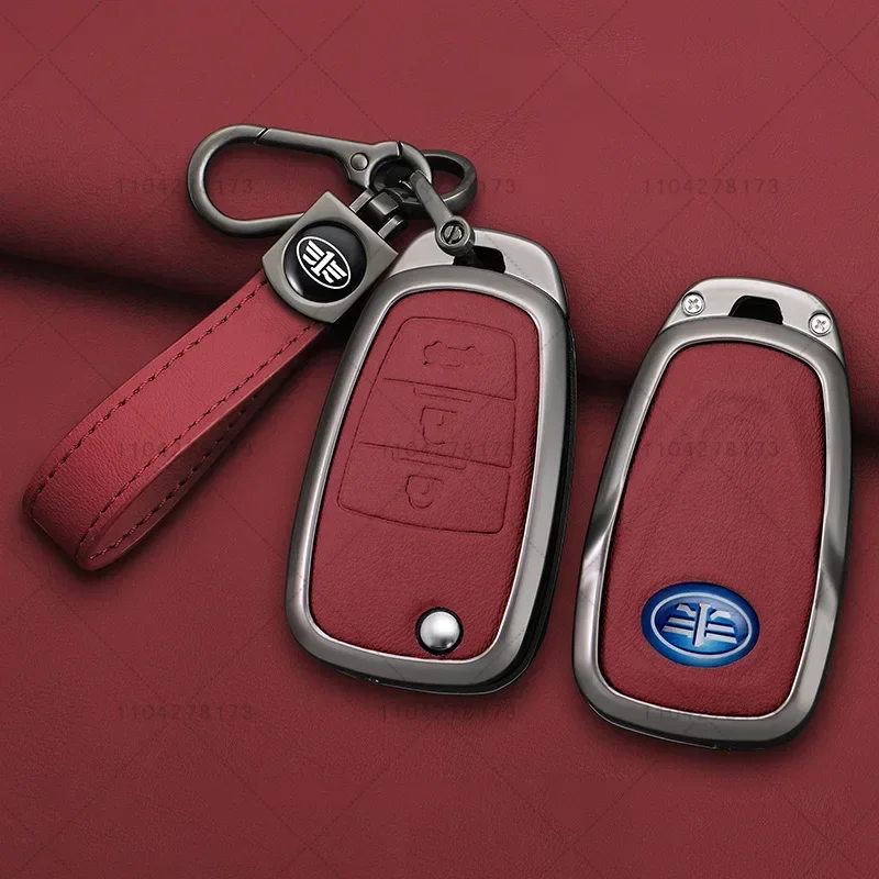 Car Key Case 3 Button Flip Keychain Remote Control Fobs Protector Cover Jacket For FAW Besturn X80 2018 2019 2020