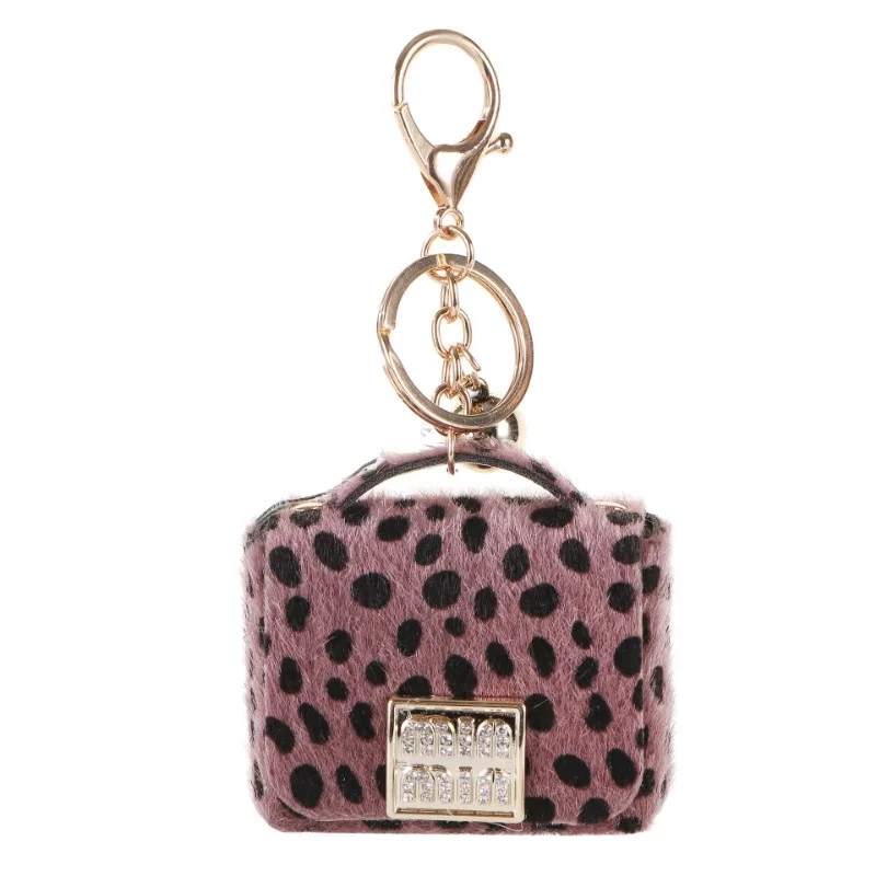 Creative Pop Leopard Print Key Chain Bag Mini Cute Coin Purse Leather Key Pocket for Women