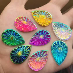 20*30mm 12pcs Water Drop Shine Crystal AB Color Rhinestone Sew On Stones buttons for DIY Garment Jewelry -B89