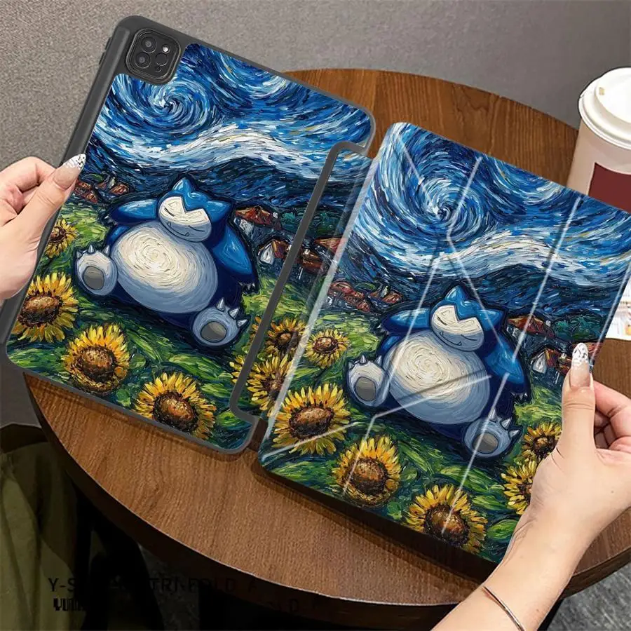 Urocze etui na tablet z Pokemonem Snorlaxem do iPad Pro 2025 Pro 11. 10. 9. 8. 7. generacji 12.9 cala Air 4 5 M3 M2 1 2 M4 11 cali Mini 6 7 — zdjęcie produktu 3