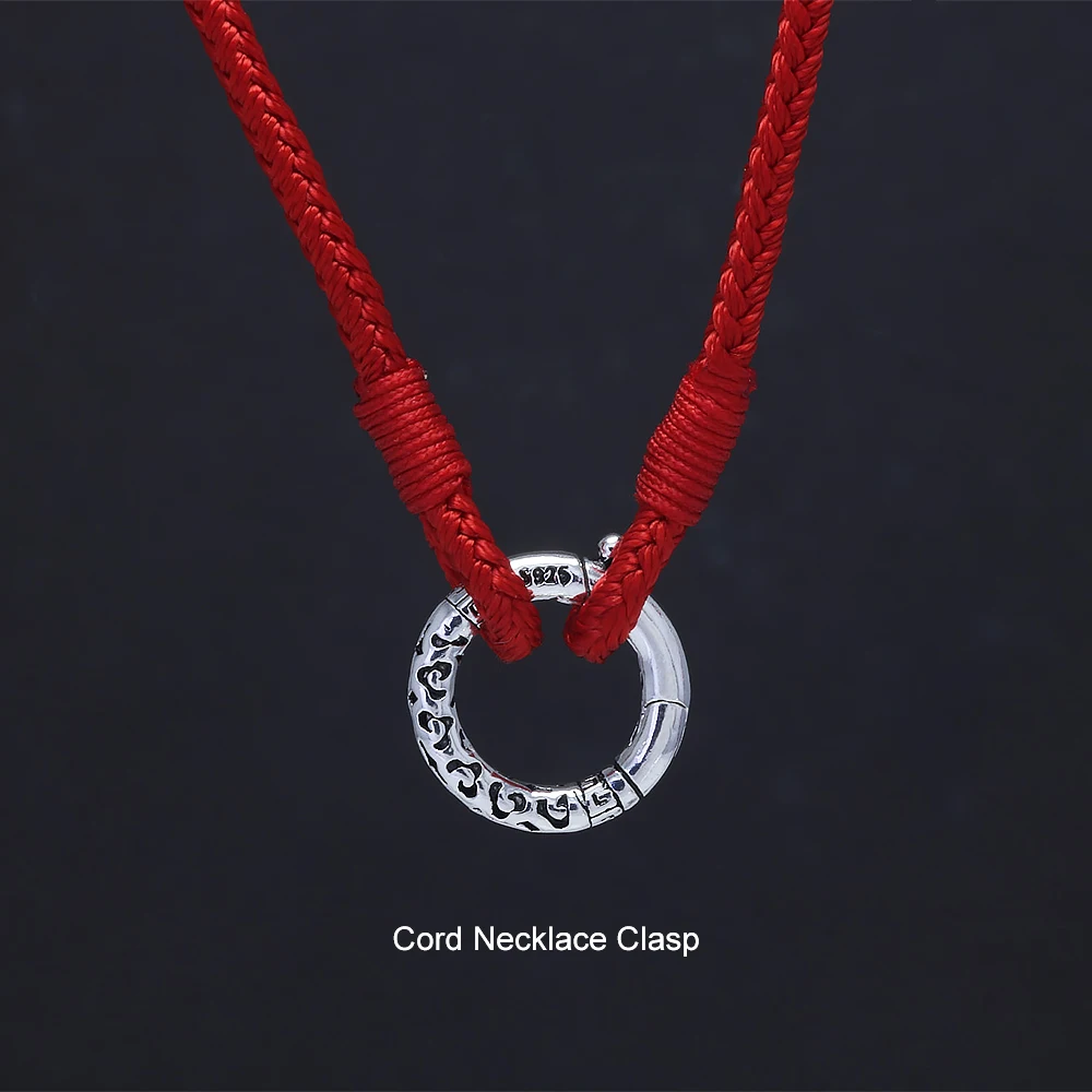 3mm Braided Cotton Cord Chain Men Women 925 Sterling Silver Clasp Hollow Round-shaped Rope Necklace Jewelry Accessories