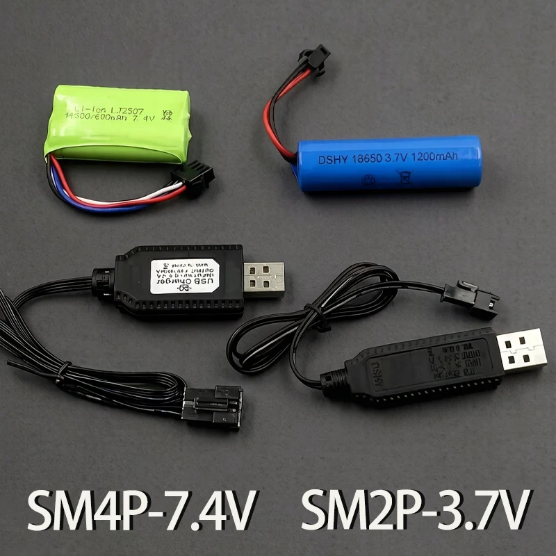 1PC 3.7V/7.4V USB Charging Cable With MX2.0 XH2.54 JST 2P 4PInterface Suitable For Electric Toy Lithium Battery Charging Cable
